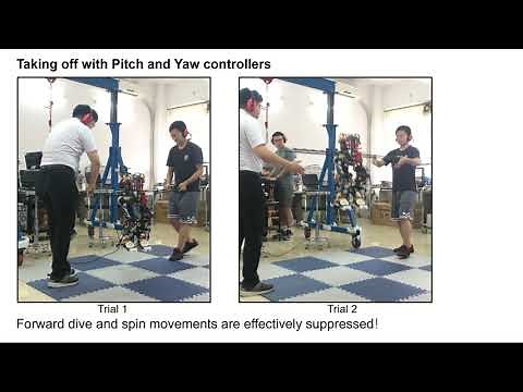 A Flying Humanoid Robot based on Thrust Vector Control