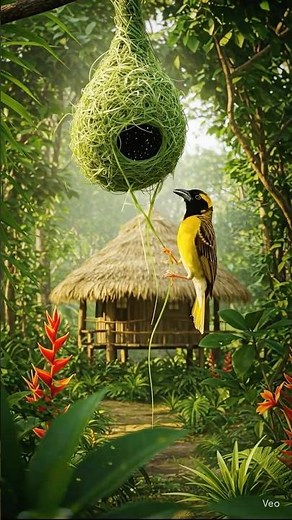 Incredible Baya Weaver Bird Building Its Nest 🌿🐦 | Nature’s Genius