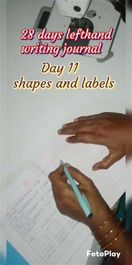 ✨ Day 11 | Shapes & Labels ✍️ | 28 Days Left-Hand Writing Journal 🌿