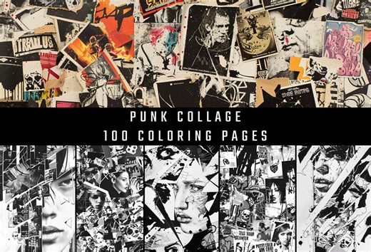 Punk Collage Coloring Book | DIY Zine Aesthetic Art | 100 Pages (digital Download) - Etsy