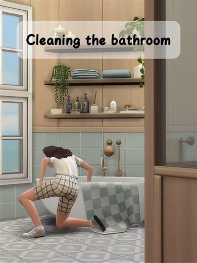 Making my sim do chores in The Sims 4 so I feel like I did something today. 🤷🏼‍♀️