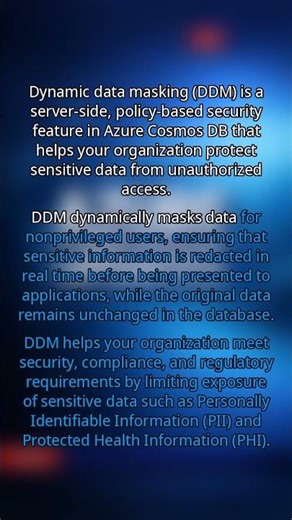 🚀 Azure Cosmos DB: Dynamic data masking with Azure Cosmos DB #Shorts