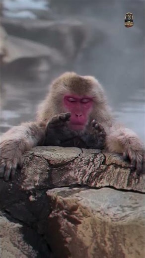 This Monkey Takes Hot Baths in Snow ❄️🐒