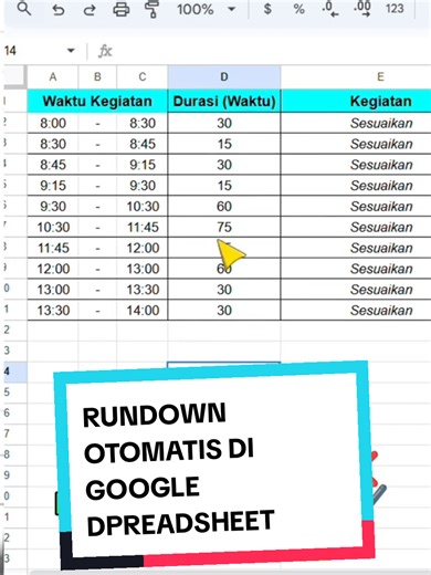 Cara Membuat Rundown Otomatis di Google Spreadsheet