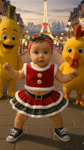 Jingle bells | Christmas status | Jingle bells dance | dancesteps| Fashion Outfits 3 #shortsreels #chickenbanana #babydance | Chicken Banana