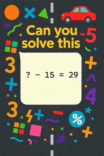 Fun Subtraction Puzzle for Kids! ? - 15 = 29