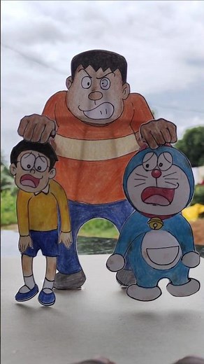 Let's Make Doraemon and Nobita! Paper Puppet #diy #papertoy #papercraft