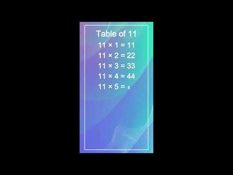 Table of 11 #maths #table #tables #tables2to20 #digit