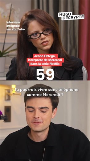 HugoDécrypte - Pop on Instagram: "Jenna Ortega, interprète de Mercredi dans la série Netflix répond au Oui/Non en 60 secondes. L’interview intégrale est dispo sur la chaîne !"