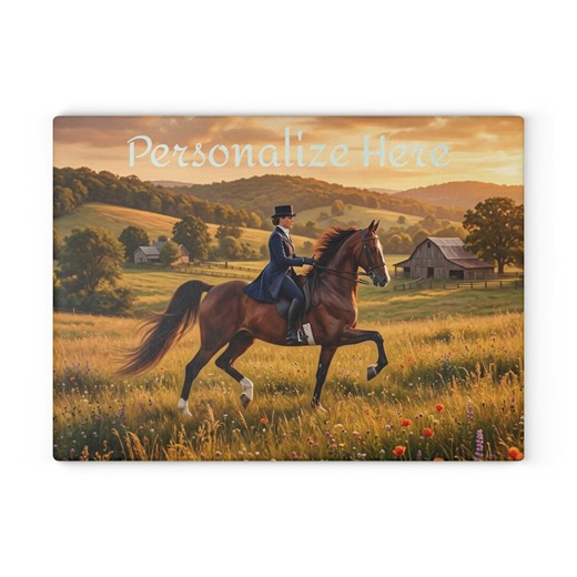 Saddlebred Horse Glass Cutting Board Personalized Kitchen Accessory Textured Surface Perfect Gift Horse Lover Beautiful Functional Art Piece - Etsy