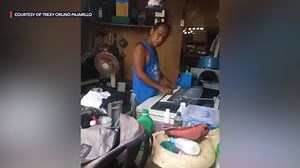 WATCH: Trexy Orlino Pajarillo’s musically-inclined father plays the keyboard for the last time after he decided to barter it with a sack of rice. “Nasasaktan akong panoorin siya na tugtugin 'yung keyboard namin for the last time kasi kukunin na ng customer.... Mahal na mahal kita papa, at kapag nakapagtapos ako, magtatrabaho ako hanggang sa mabili ko lahat ng instrumentong gusto mong itugtog,” Pajarillo says in a Facebook post. | Rappler