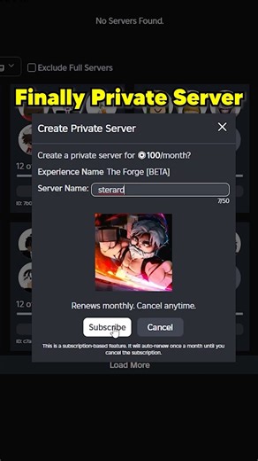 Private Server is a Life Saver #roblox #theforge