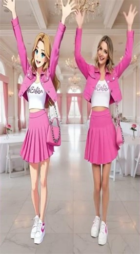 Anime vs Real Barbie choreography, Barbie Outfit Ideas - Song: Smile Dance Part1