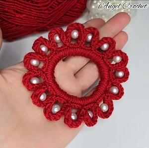 499K views · 7.4K reactions | Wow  so easy and cute crochet hair tie tutorial with beads ❤️殺 #Angel_crochet_the_best #crochet #explore #tutorial #knitting | Angel crochet | Facebook