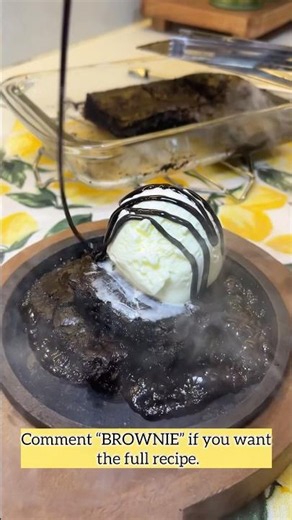 The Most Satisfying Sizzling Brownie Ever 🔥🍫 #shorts #dessert #chocolate