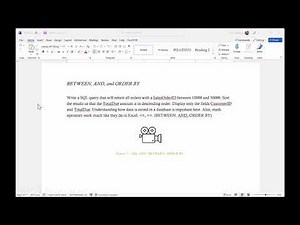 SQL Between, And, and Order By