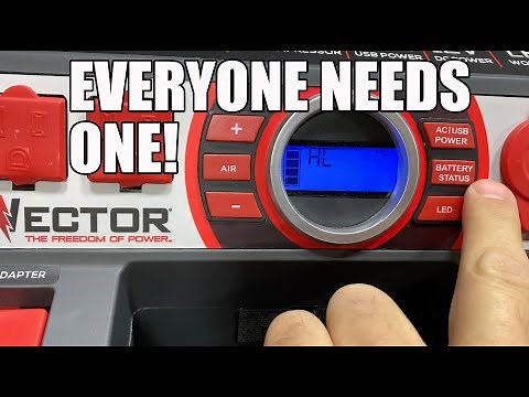 VECTOR 1200 Amp Jump Starter/Portable Power Station with Inverter