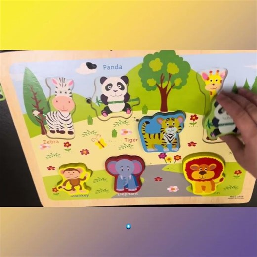 Little hands, big discoveries 💛 Wooden puzzle learning | #montessoriathome 🏠