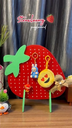 DIY Pegboard 🍓 @theartistkusum #pegboard #diycraftideas #cardboard #strawberry