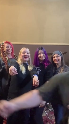 This is what happens at rehearsal when there are four girls and one drummer😁🥁✨#FemaleFrontedBand