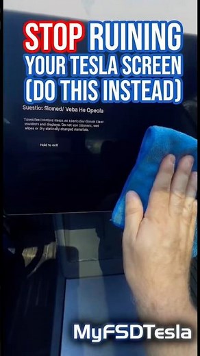 Clean Your Tesla Screen the Right Way (No Damage) #shorts #tesla #TeslaTips #TeslaScreen #CarCare