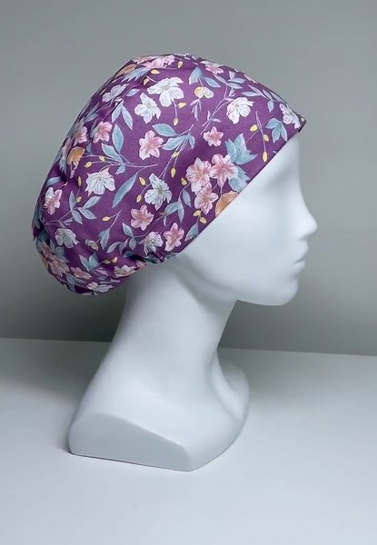 Surgery Scrub Cap Euro Nurse Bonnet Floral Pattern - Etsy