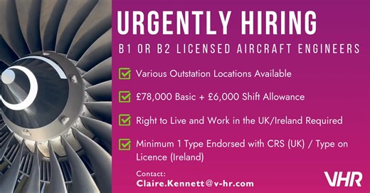 BRAND-NEW ROLE AVAILABLE IN THE UK! B1 or B1/B2 Licensed Engineers required to work for a leading UK & Ireland–based aircraft line maintenance provider. This is an excellent opportunity based across multiple UK and Ireland locations to join an established aviation maintenance organisation, whilst being rewarded with a competitive package and long-term career development. The successful candidate will work as a B1 or B1/B2 Licensed Engineer performing various tasks including transit and turnaroun