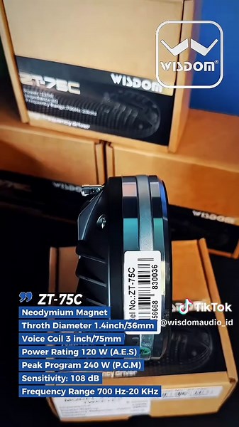 Wisdom ZT-75C Neodymium Tweeter Overview
