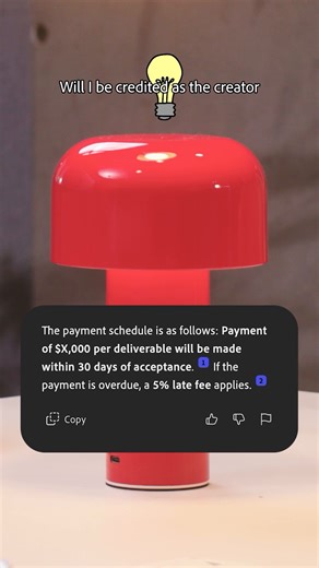 13K views · 73 reactions | Contracts aren't scary anymore, thanks to AI Assistant. 邏 Acrobat's legal team wants you to know that "Company XYZ" and all mentioned in responses are not real companies or services. 欄 | Adobe Acrobat | Facebook