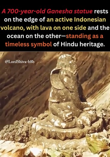 700-Year-Old Ganesha Standing Beside an Active Volcano — Faith Beyond Fire 🕉️