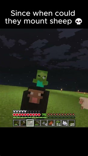 Baby Zombies can mount sheep ig