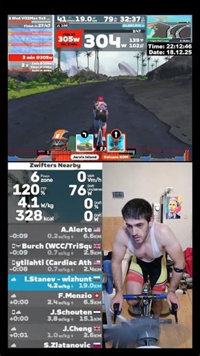 Zwift Cycling Workout Short 18.12.2025 zs #zwift #cycling #indoor #trainer #roadbike #mtb #cardio