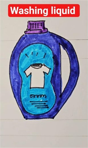 How to draw a washing liquid?