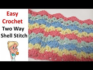 EASY CROCHET STITCH - Two Way Shell Stitch - Stitch of the Week - 2 Row Repeat #Crochet