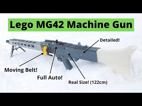 Lego MG42 [Full-Auto Blowback + Moving Belt!] +Mechanism
