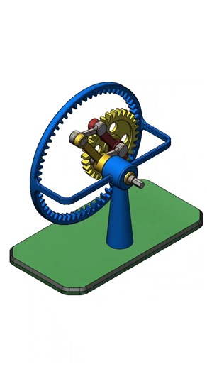 Parallelogram linkage with an internal gear mechanism #caddesign #3danimation #engineering