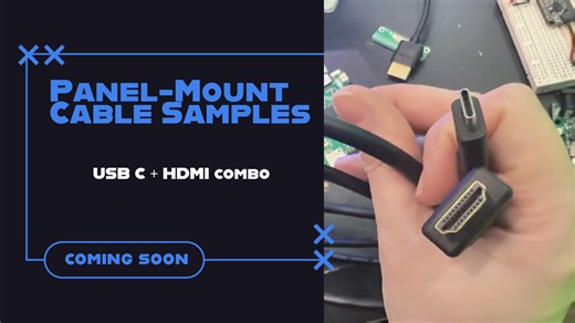 USB C   HDMI combo panel-mount cable sample