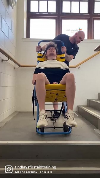 Evac-chair Training. #firstaid #training #fire #safety #real #tiktok #learnontiktok #teachontiktok #coach
