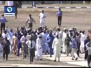 Cheers As Blocked Lawmakers Bundle Tambuwal Into Hallowed Chambers
