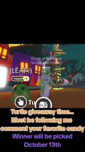 Halloween Adopt Me turtle giveaway sub and comment your favorite candy to enter #adoptme #roblox