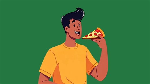 Man, Eating, Pizza. Free Stock Video