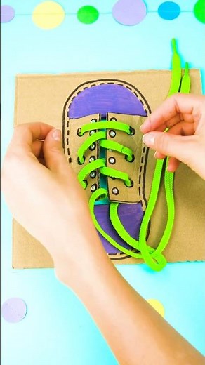 DIY Shoe-Lace Practice Board! 👟 Learn to Tie Easy! 🎀