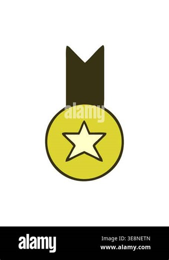 changing color animation of cartoon of a gold medal Stock Video Footage - Alamy