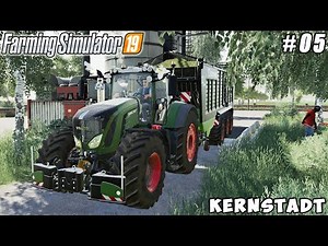 Picking up grass & hay w/ KRONE ZX560, fertilization w/ compost & granules | Kernstadt | FS 19 | #05