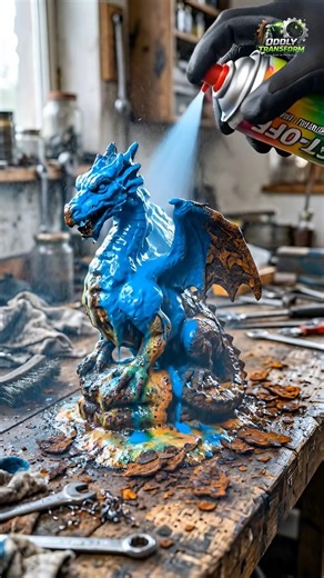 1000 Years Rust Removal on Ancient Sword, Key & Dragon Statue ⚔️🗝️🐉 #Shorts