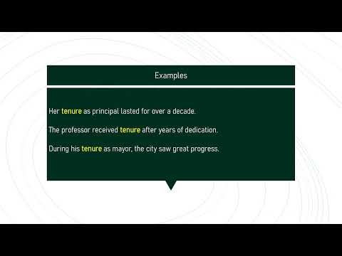 tenure # Expand Your English Vocabulary