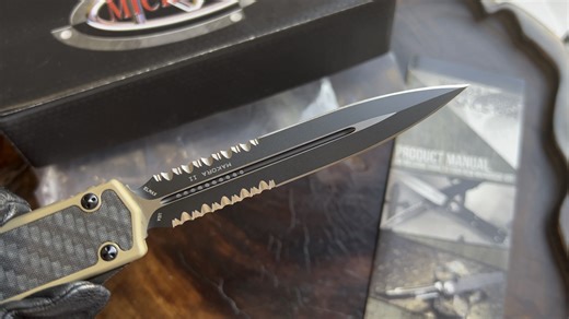 绝版！微技术Microtech 碳纤维贴片初代蚂蚁