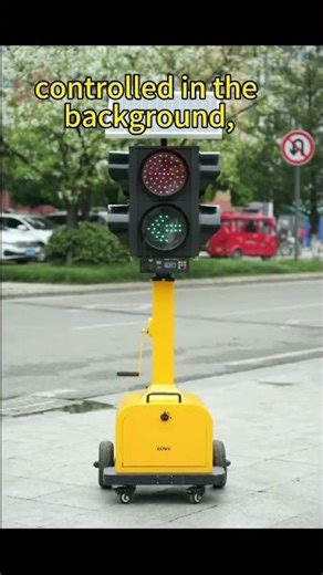 Solar Self-Moving Traffic Light | Real Test Video#SolarTrafficLight#MobileTrafficLight