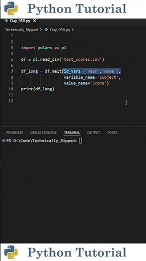 Reshaping Dataframes in Polars | Python Tutorial