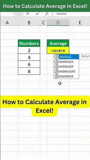 How to Calculate Average in Excel! #excel